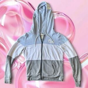 Victoria's Secret Light Blue and Gray Hoodie